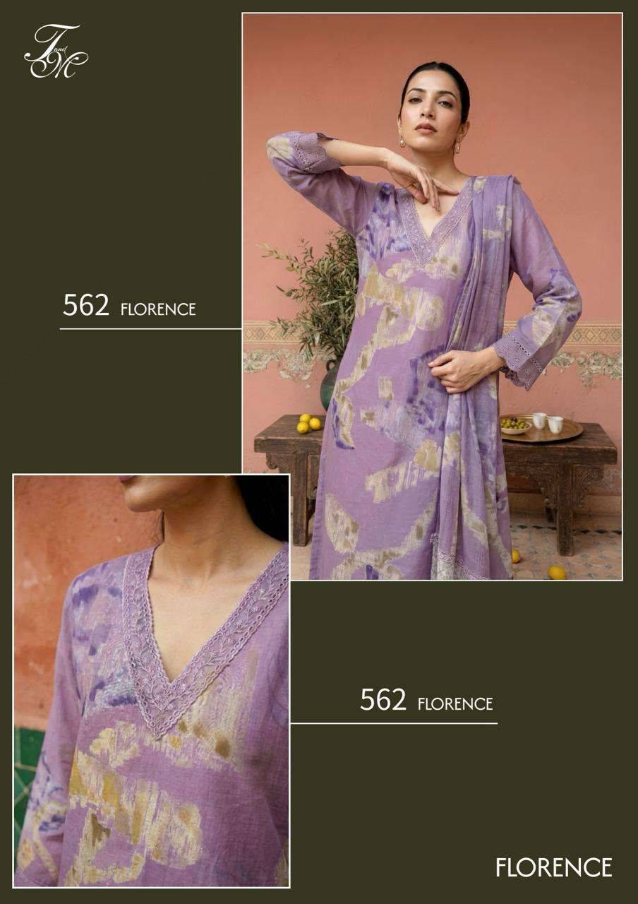 FLORENCE By T&M 515 TO 521 Beautiful Festive Suits Stylish Colorful Fancy Casual Wear Organdy Digital Print Dresses At Wholesale Price